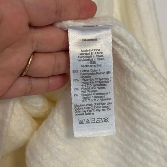 NWT Madewell Ribbed Cotton-Blend Sweater In Winter White Size XS - Picture 5 of 6